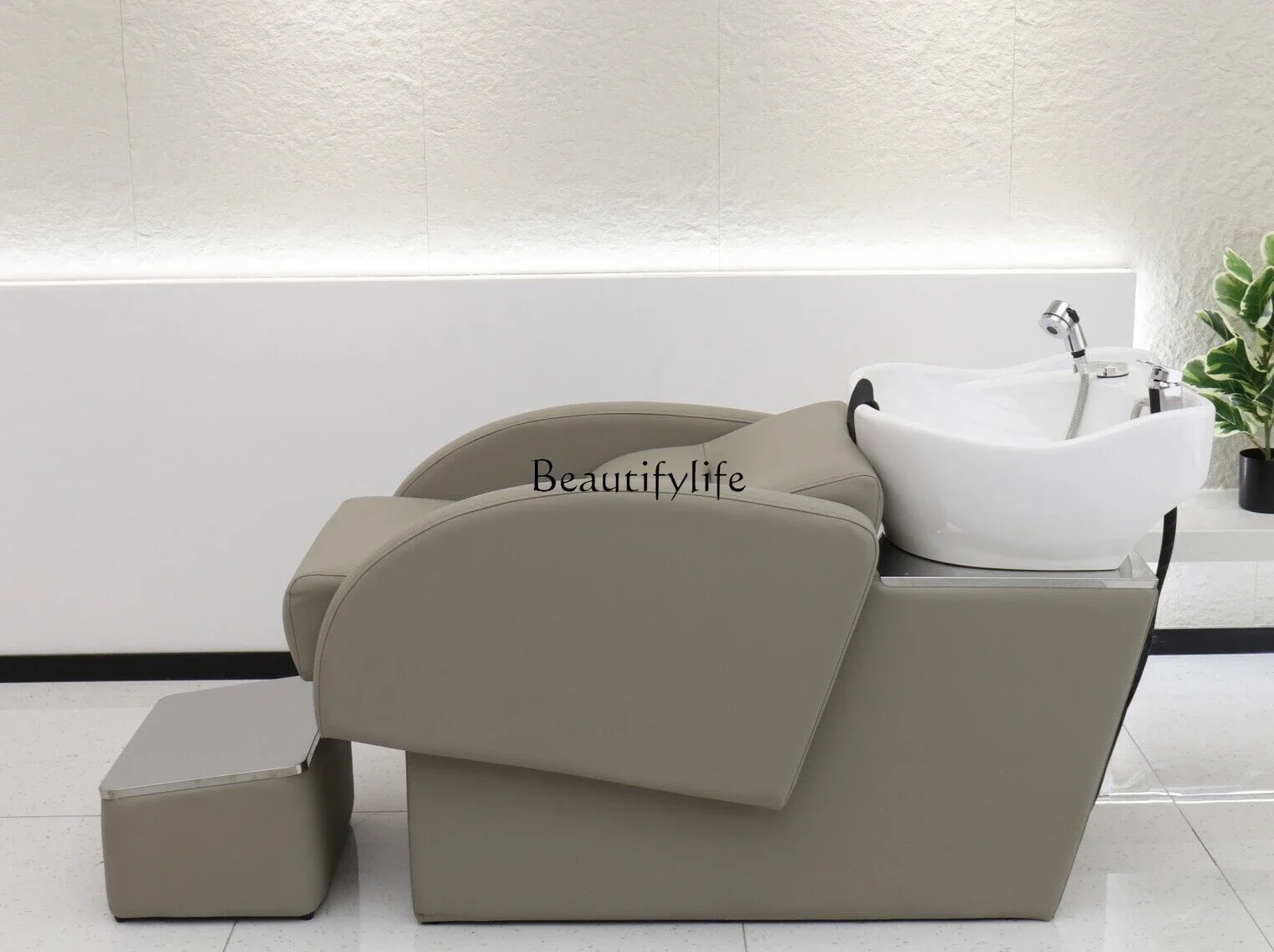 For Hair Salon Lying Half High-End Flushing Bed Ceramic Basin