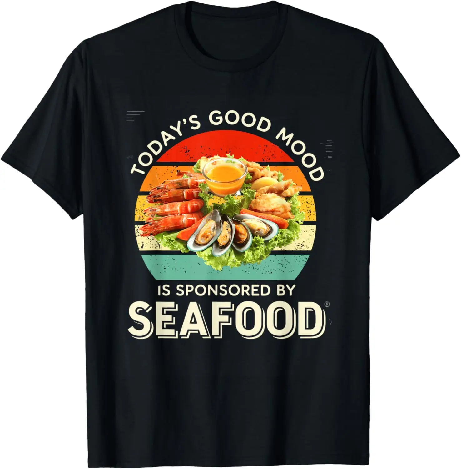 

Сегодняшний хорошее настроение – спонсорированная от Seafood. Забавная футболка в стиле ретро Foodie.