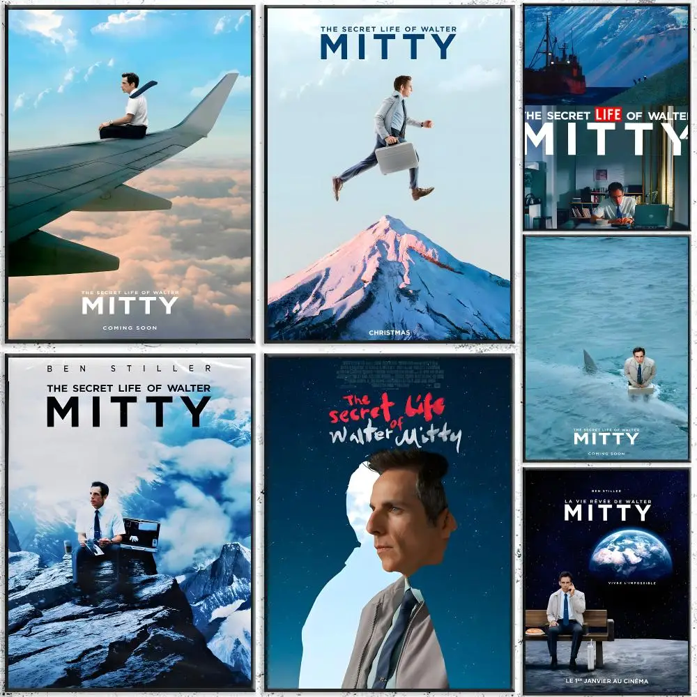 The Secret Life Of Mitty Poster Waterproof Wall Art Sticker For Bar Living Room Vintage Room Decor High Quality Print Gift