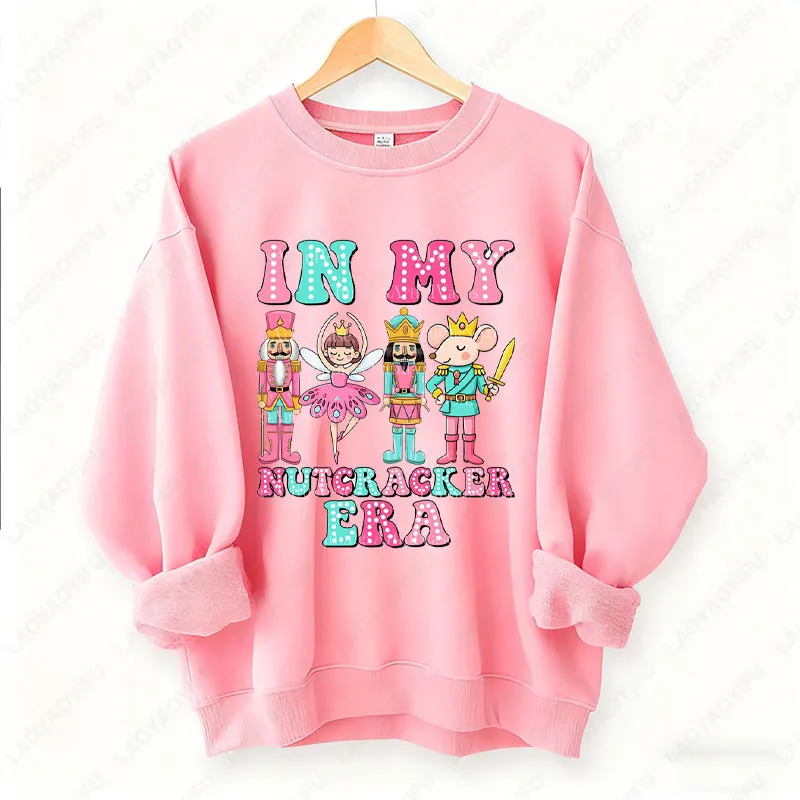 Świąteczne Bluzy z Nadrukiem Dziadka do Orzechów Baletowy Baletniczka Zabawne Magiczne Nadruki Dziadka do Orzechów Bluzy z Kapturem Vintage Balet Dziadka do Orzechów Graficzna Bluza