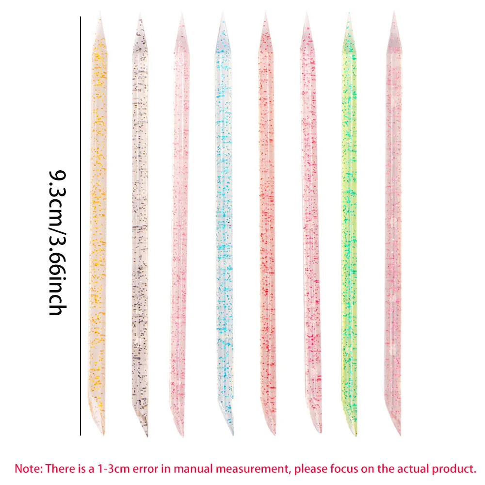 100/200 個使い捨てネイルスティックキューティクルプッシャークリスタル両面クリーニングキューティクルスティックマニキュアとペディキュアツール用