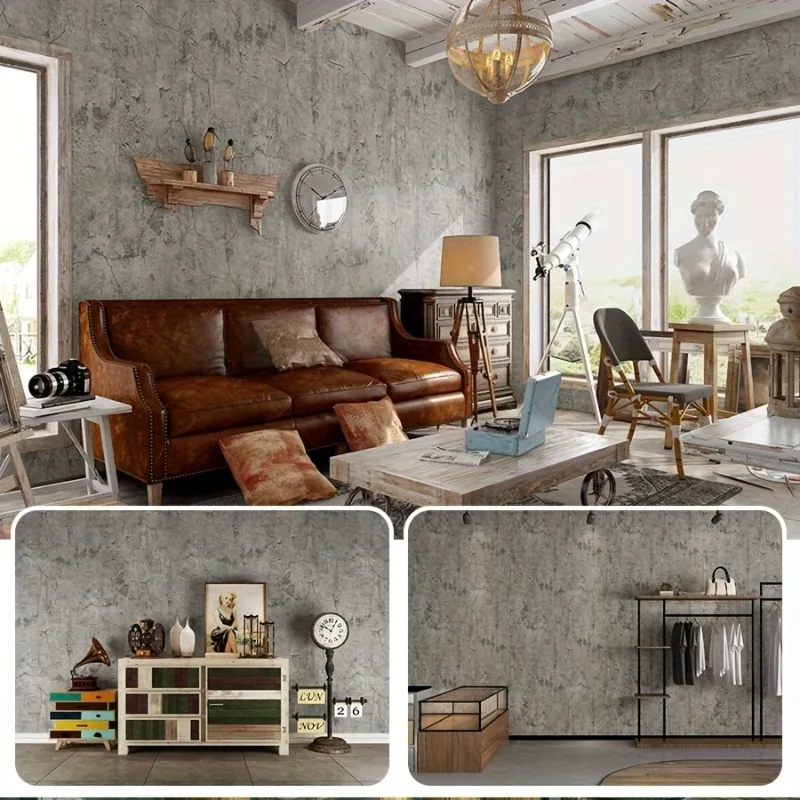 

Self-Adhesive Vinyl Wallpapers Home Decor Concrete Texture Thickened Foam Wall Panels for Wall Cladding Waterproof Wall Stickers
