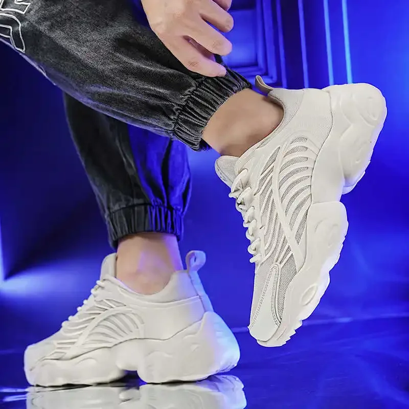 

Platformed Non-slip Sole Sneakers Fashion Men Running Basketball Trainers White Sport Shoes Minimalist High Quality Trends