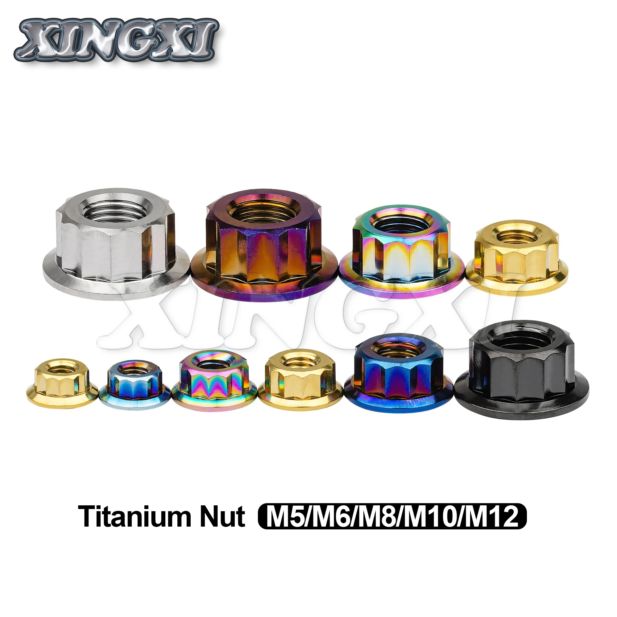 

Xingxi Titanium Nut M5 M6 M8 M10 M12 For Motorcycle Modified Ducati Hexagonal Flange 12 Point Nut