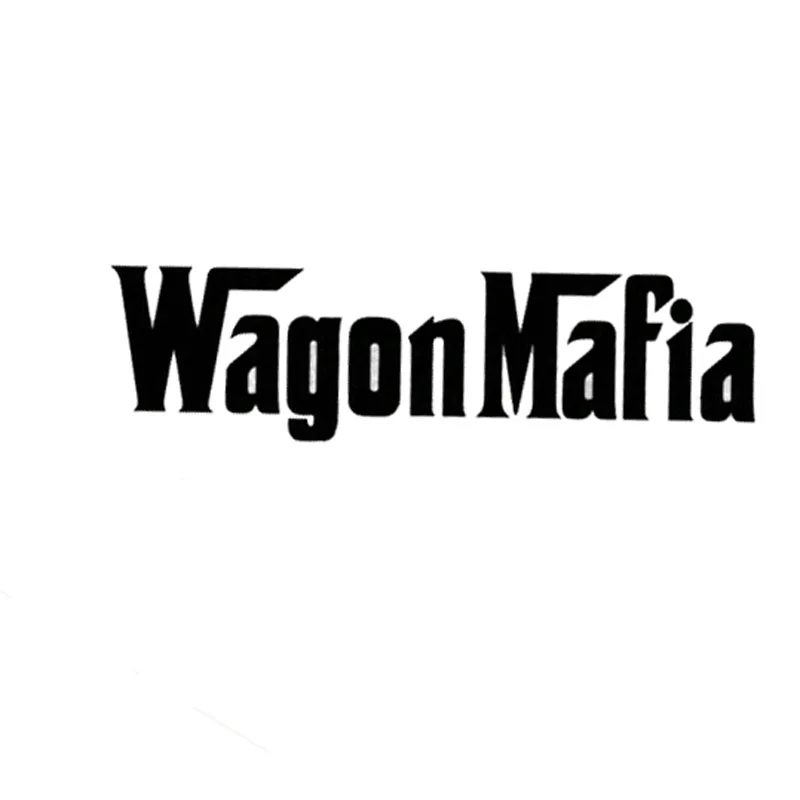 WAGON MAFIA Car Styling Sticker Decal Cool Tough Man Style Car Stickers Accessories Black/Silver 15.2*4.1CM