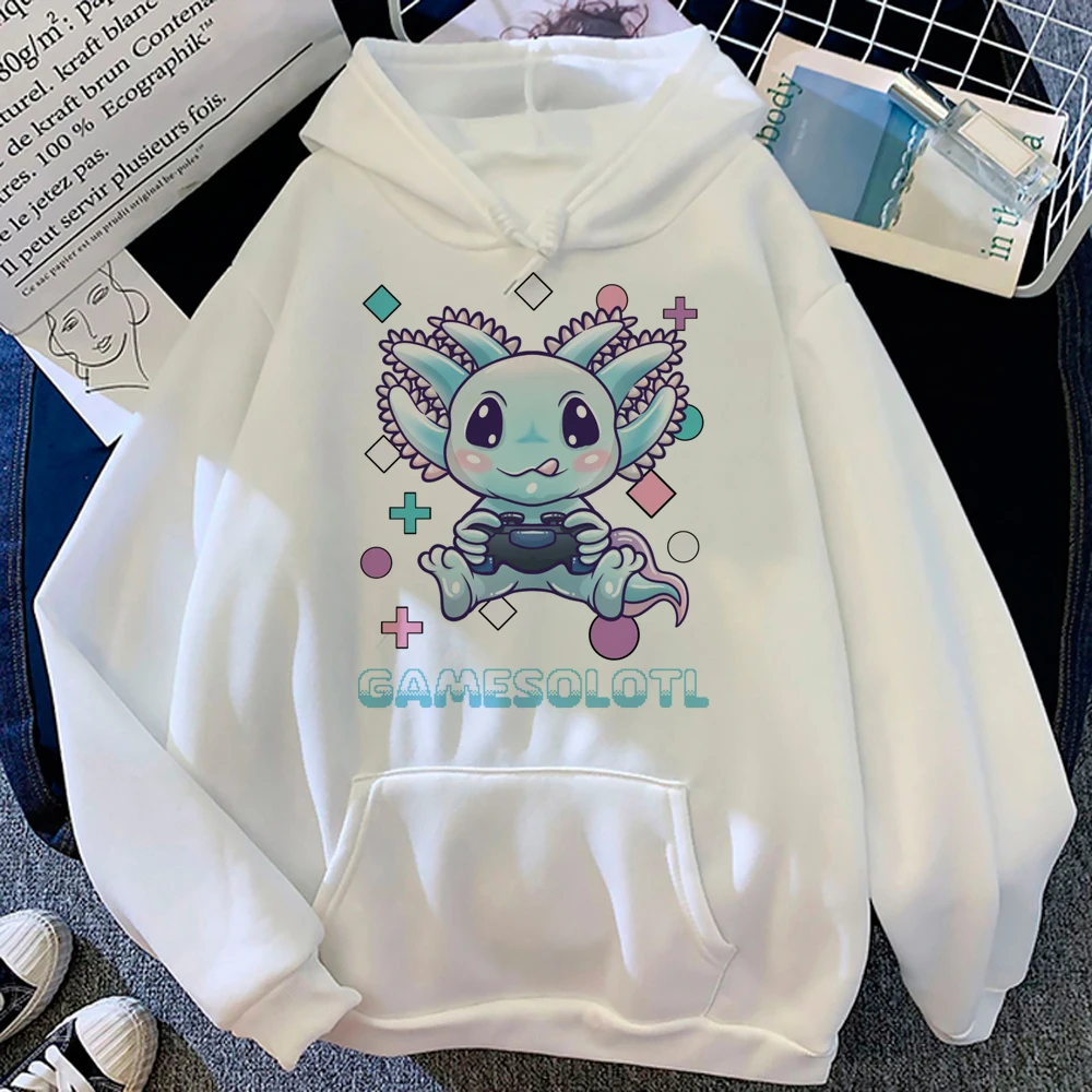 

Axolotl hoodies women streetwear long sleeve top anime sweatshirts clothes female japanese pulls