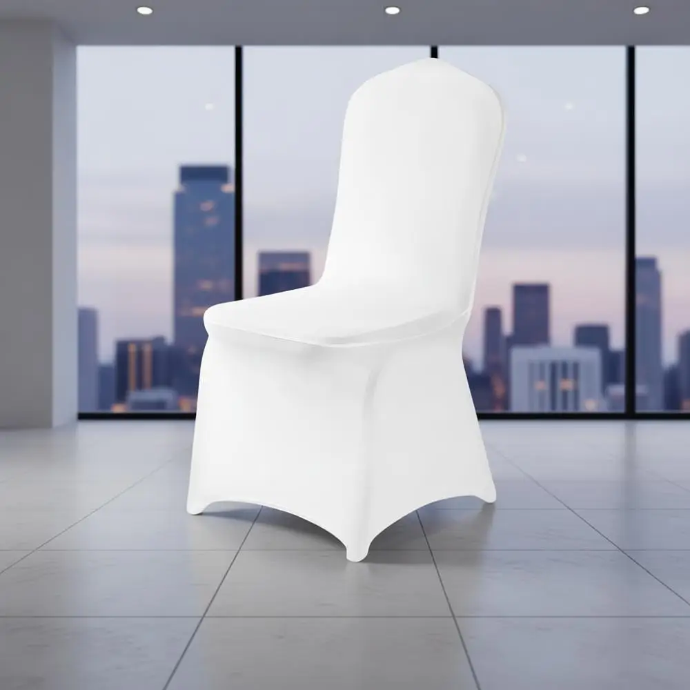 

25 белых моющихся эластичных чехлов для стульев для гостиной, вечеринок и свадебных мероприятий
