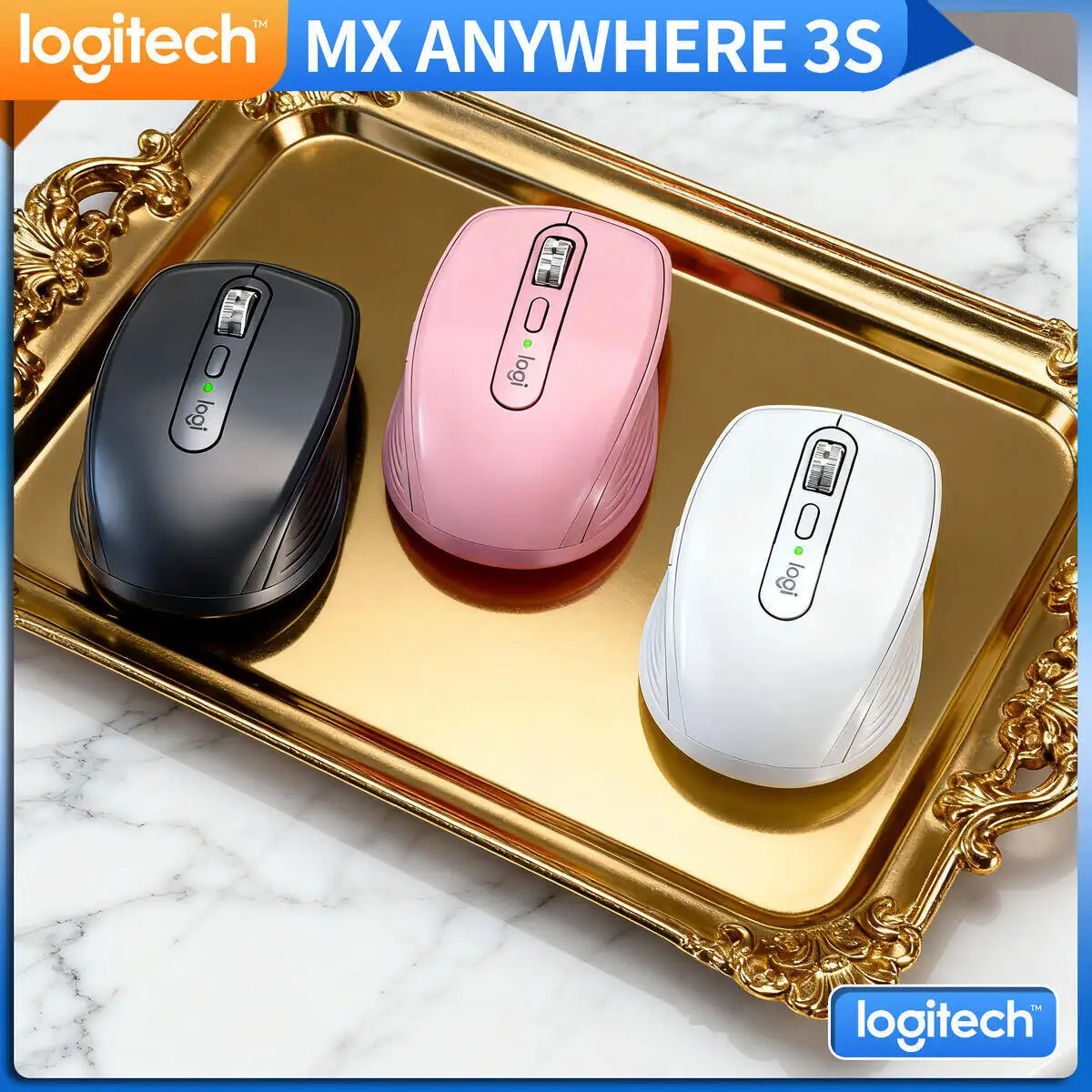 

Logitech MX Anywhere 3S High Precision Mouse Bluetooth Quiet Operation 4000DPI for Windows Mac Laptop Work