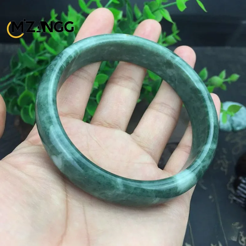 Natural Oil Green Jade Bangles Hand-carved Simple Fashion Mineral Gift Lady Jade Bracelet Crafts Holiday Gift