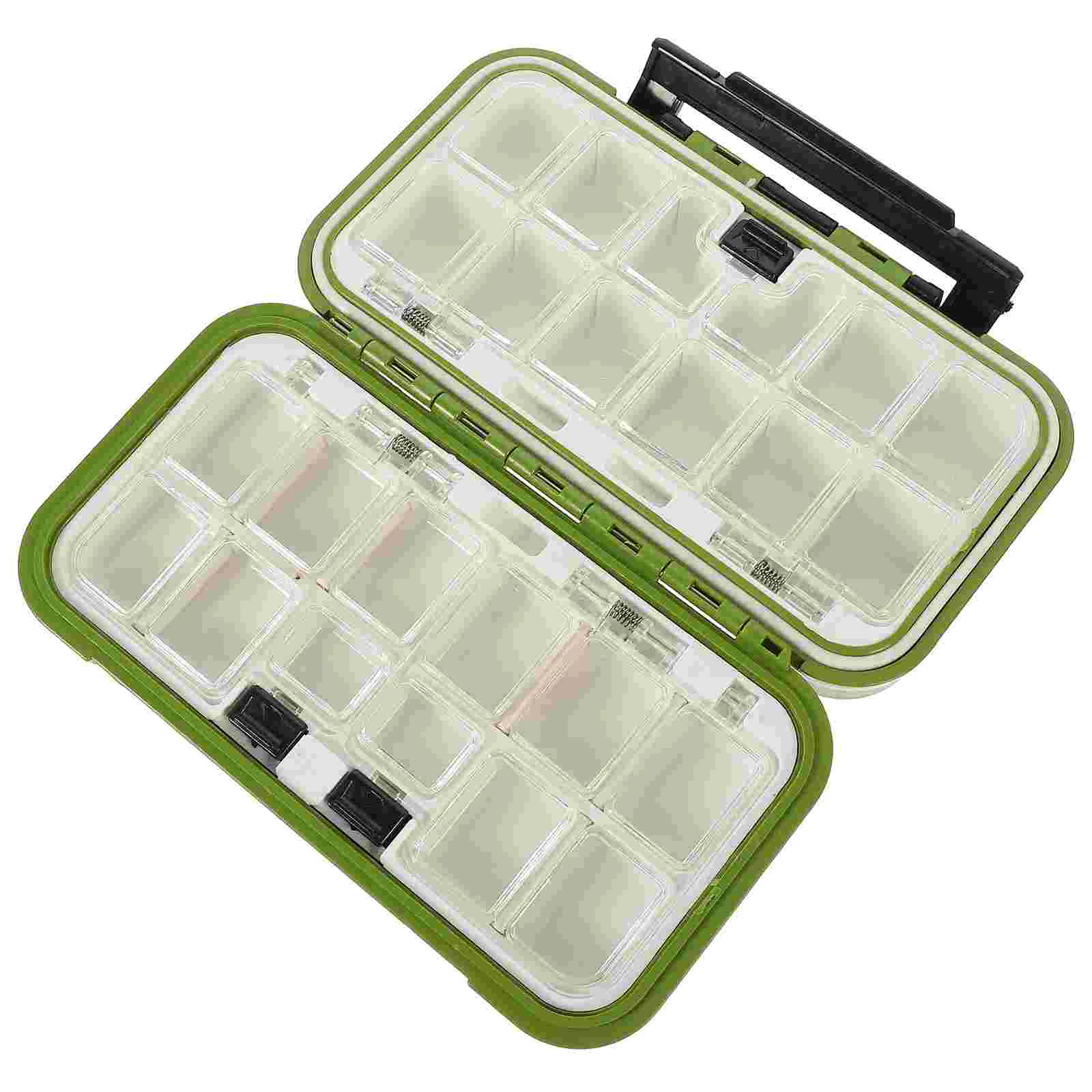 Fishing Gear Box Multifunctional Fishing Waterproof Accessory Box Fishhook Tool Storage Box (Green Black)