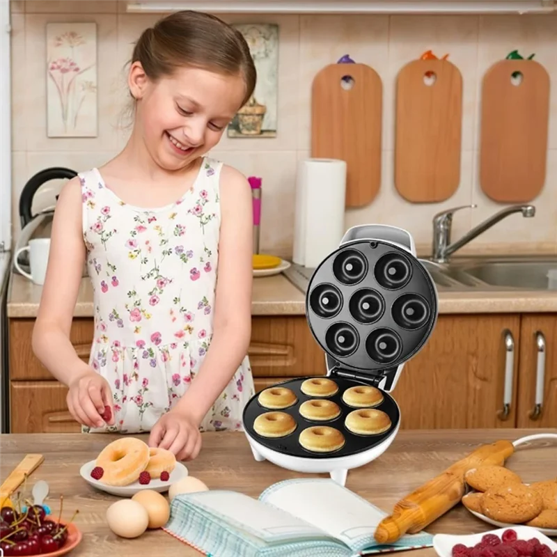 ABLU-1 pieza Mini máquina para hacer rosquillas máquina para hacer rosquillas DIY uso doméstico Mini fabricante de rosquillas 220V enchufe negro de la UE