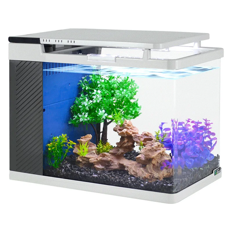 New Release 3 in 1 Multi Functions HD Glasses LED 40CM Aquarium Fish Tank With Powerful Filtration System Decorations