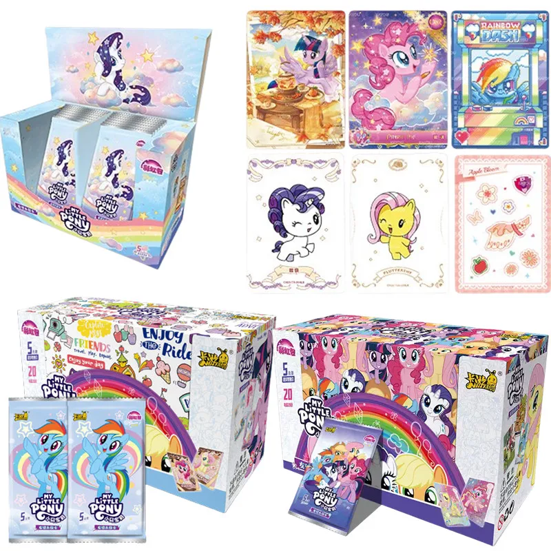 

KAYOU Genuine My Little Pony Rainbow Bag Cards Toy Twilight Sparkle Pinkie Pie Rarity Applejack Anime Figure Princess Card Gift
