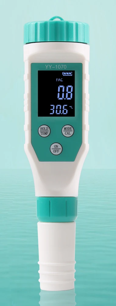 7 in 1 Chlorine Tester for Swimming Pool Hydroponics Hydrotherapy ORP/EC/TDS/Salinity/Temperature/FAC Digital Acidity Meter