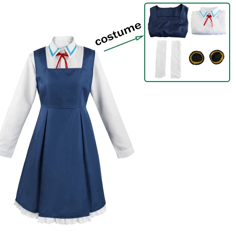 Anime Anya Forger Cosplay for Kids Anya Spy X Family Cosplay Cute Dress School Uniform Wig Halloween Costume for Kids