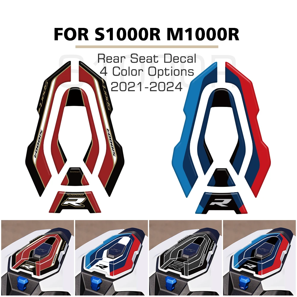 3D Gel Sticker For BMW S1000R M1000R Rear Seat Paint Protector Rear Hump Sticker S1000R Motorcycle Shell Decal 2021 - 2024