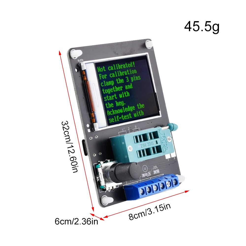 Imagem -02 - Transistor Tester Esr Lcr Capacitor Capacitância Diodo Tensão Pwm Medidor de Freqüência Multímetro Tipo-c 9v Carga Kit Diy Gm328a