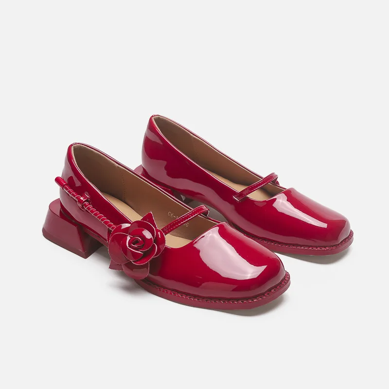 

Women Mary Jane Shoes Exquisite Patent Leather High Heels for Woman Sweet Style Lolita Casual Shoes Designer Shoes Zapatos Mujer