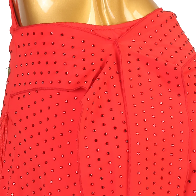 Costume de Tango Cha-Cha Samba pour femmes, robe de danse latine à franges, sans manches, ourlet irrégulier, justaucorps de danse de valse