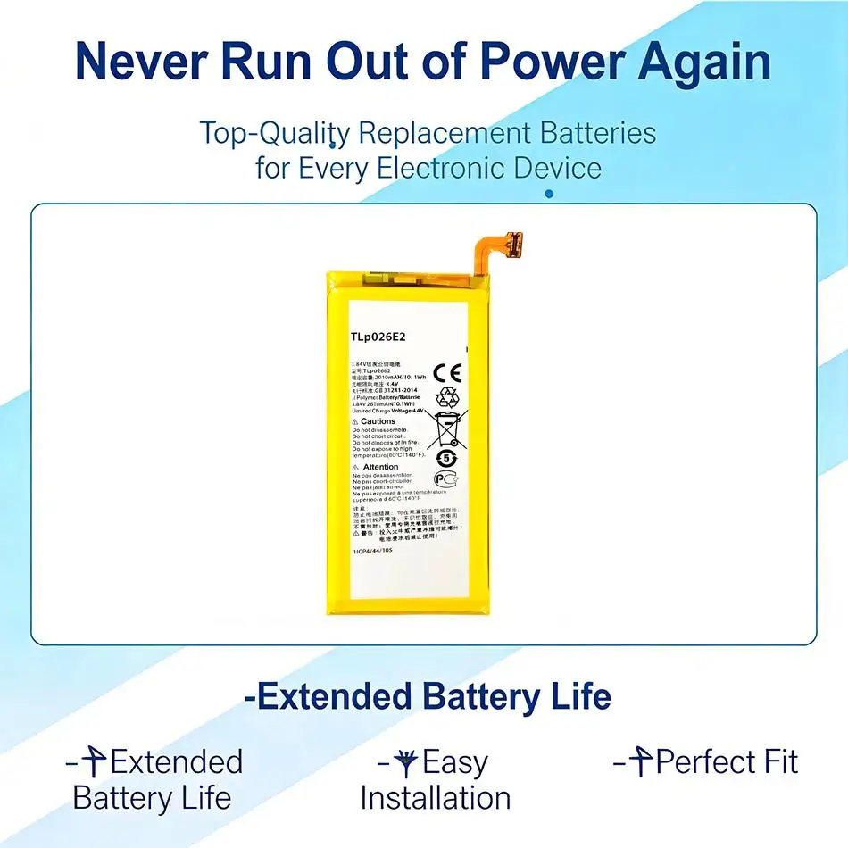 

Аккумулятор для мобильного телефона TLP026E2 2610 мАч для Alcatel Idol 4 OT6055 6055H 6055Y 6055U 6055 6055K 6055B