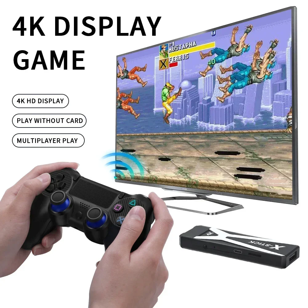 

GT69 RK3228A 4K Video TV Game Stick Retro Video Game Console 2.4G Wireless Controller For PSP 3D host 2000games 23 languages