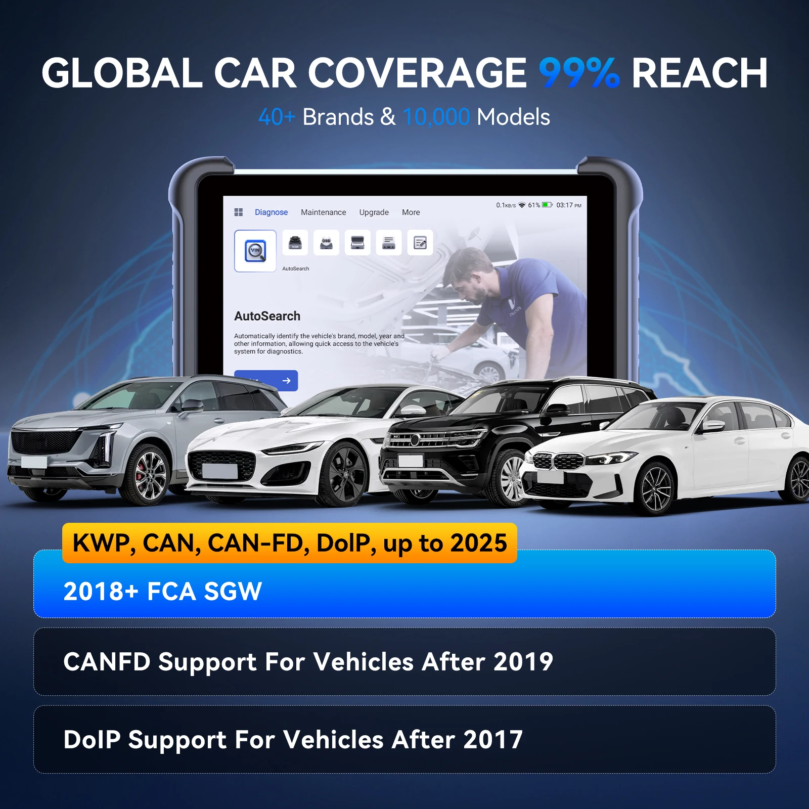 MUCAR 892BT Diagnostic Tools Full System OBD2 Scanner With BI-Directional ECU Coding 34 Reset Lifetime Free Update AI Scan Tool