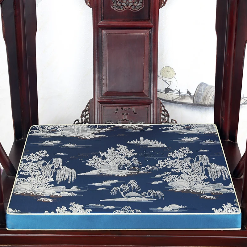 

Willow Tree Comfortable Chair Pads Seat Cushions with Ties, Thicken, Jacquard, Chinese Style , Non-slip, Armchair, Dining chair