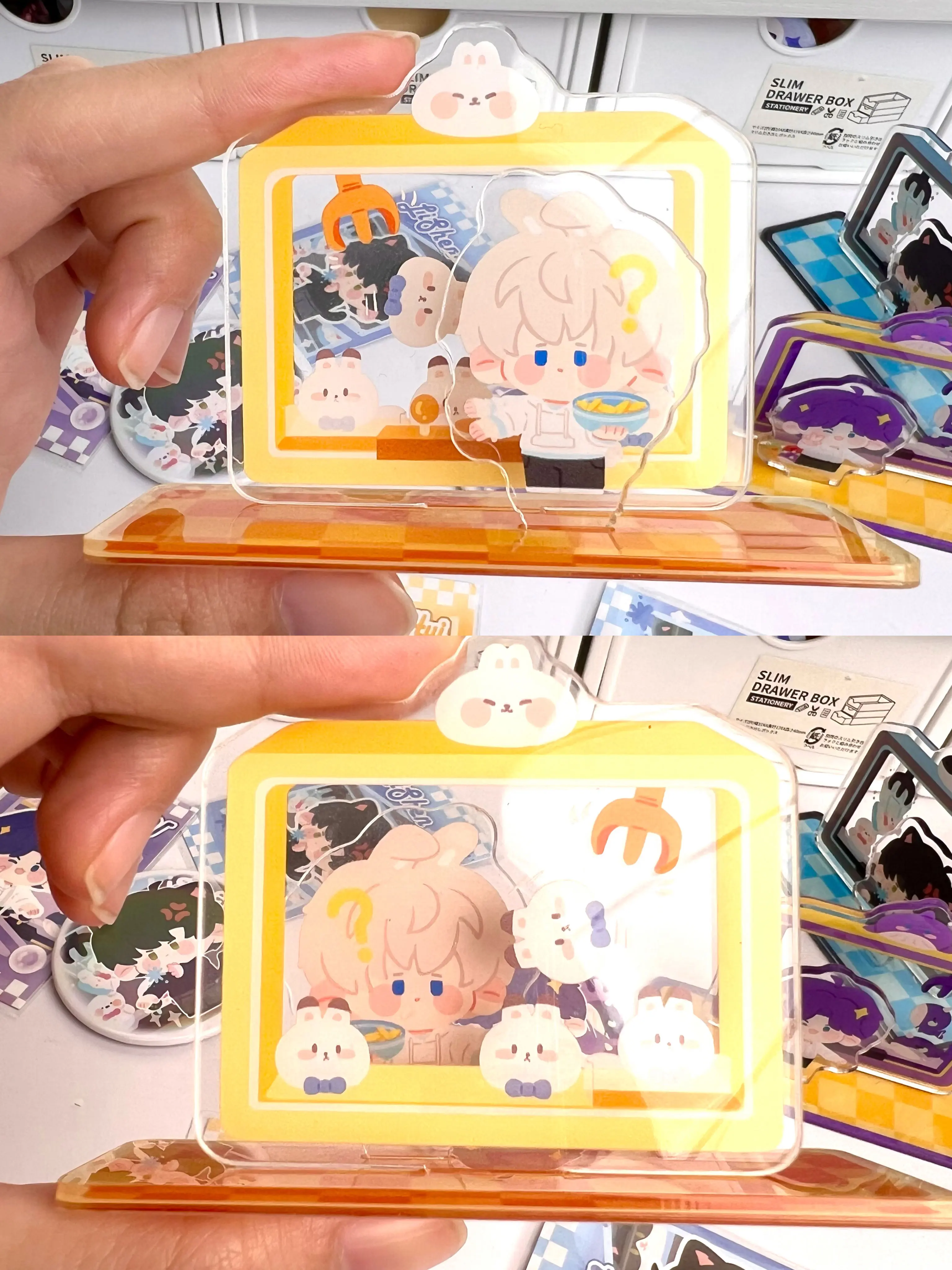 الحب والمساحة العميقة أنيمي الاكريليك مزدوج الإدراج الدائمة مجلس صفيح شارة شعار تأثيري الكرتون تزيين