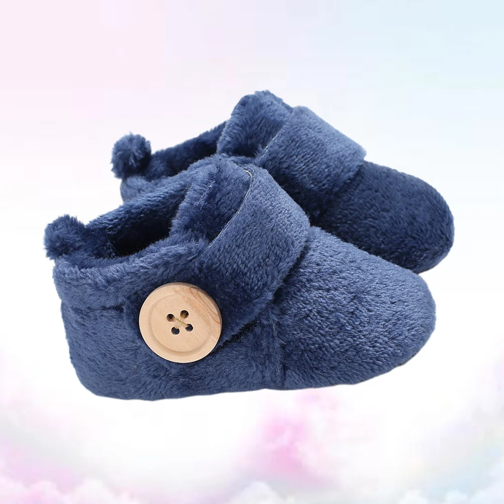 Prewalker bebê sapatos de inverno azul escuro 11cm sola macia quente sapatos da criança do bebê para meninos meninas sapatos de neve para crianças