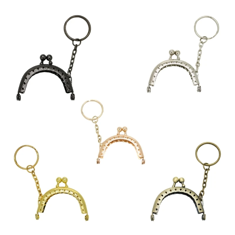 X7XC 5 Piece 5 Sewing Frame Clasp Set for Key Case and Mini Bag Projects