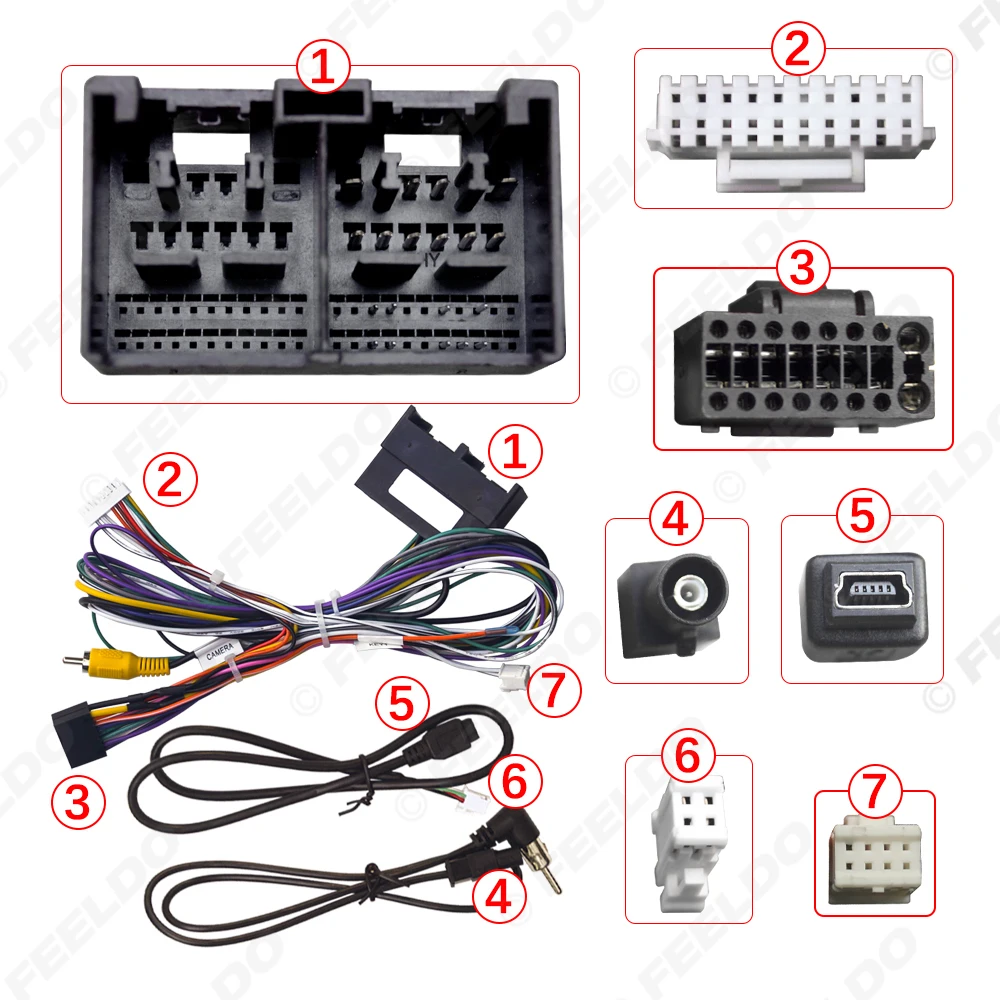 Car 16pin Power Cord Wiring Harness Adapter For Ford Fiesta/Focus/KA/Transit(V363)/Custom/Connect Installation Head Unit