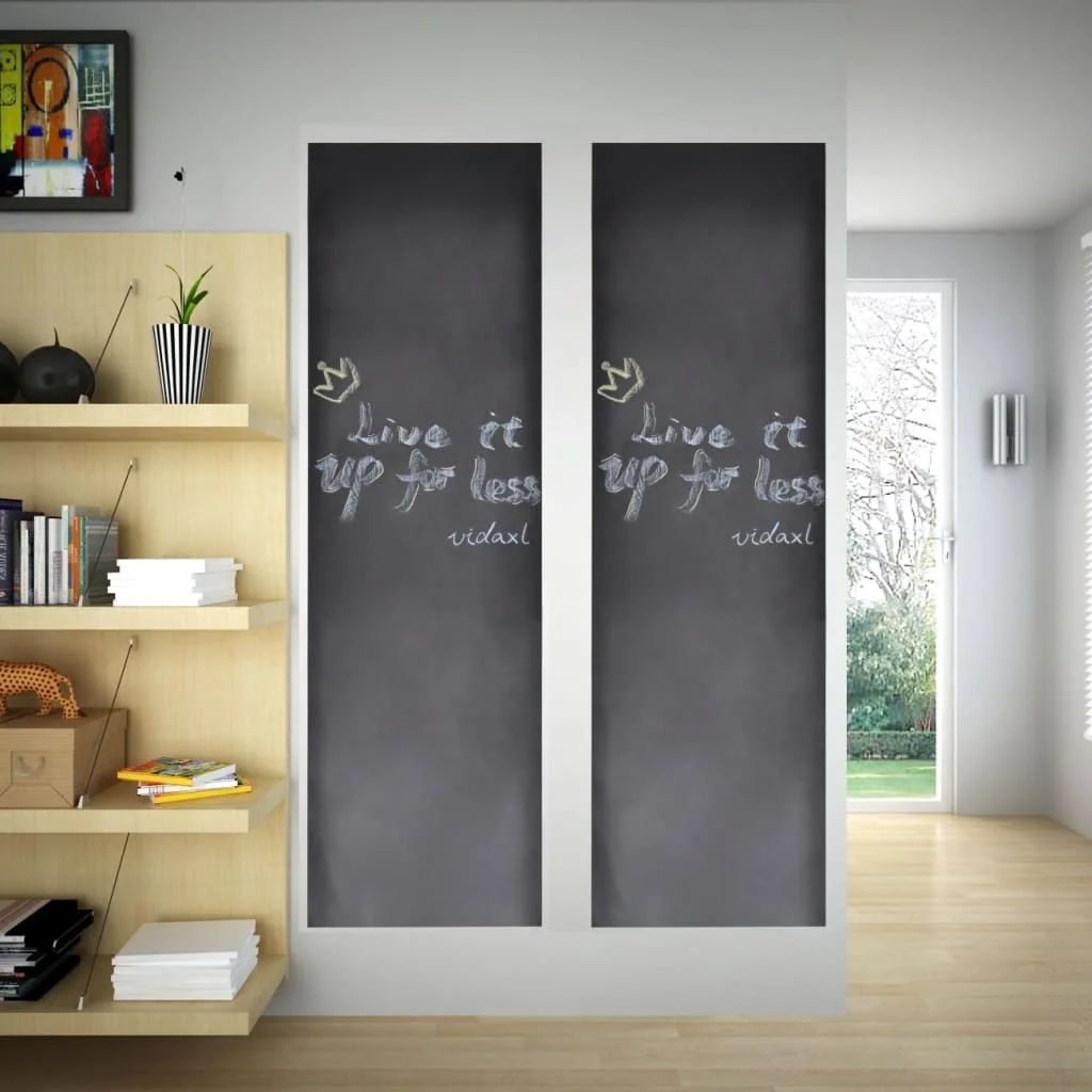 VidaXL-Adesivo de Parede Blackboard com Giz, 0.6x2 m, 2 Rolos