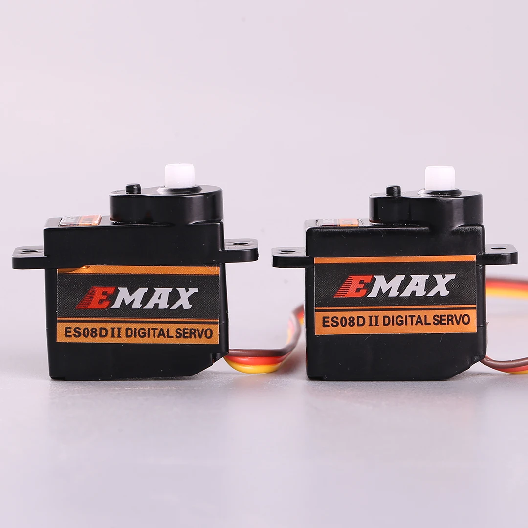 EMAX-Micro Servo Plástico Digital com Futaba JR Plug, Helicóptero RC, Acessórios de avião, ES08DII, 4.8-6V, 9G