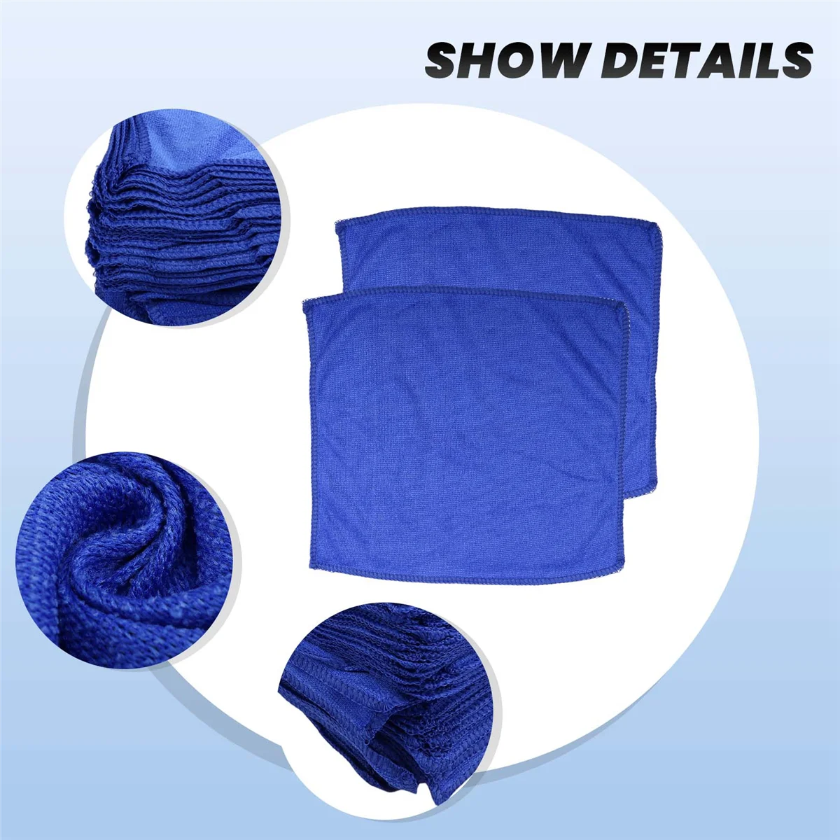 

# Полотенца 75O, 100 шт., полотенце из микрофибры для ухода за автомобилем, домашнее кухонное полотенце для мытья, синее, синее