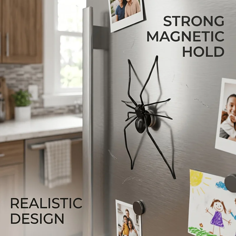 Big Spider Fridge Magnet, Funny Prank Decor Magnet for Kitchen, Office Whiteboard & Cabinet Decoration