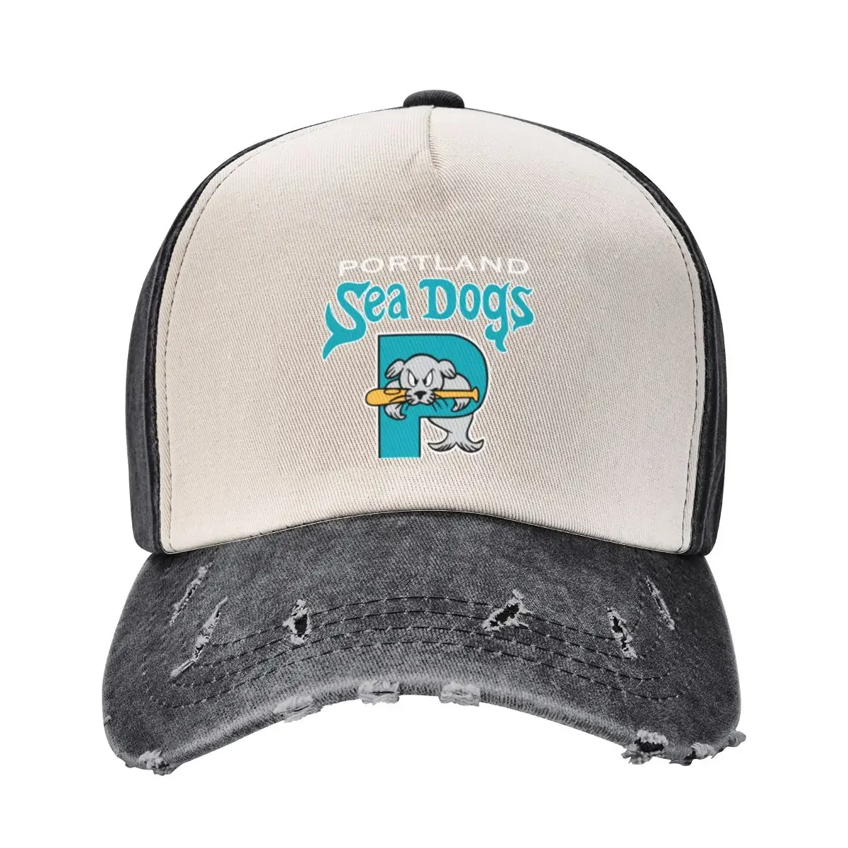 90&x27;s throwback Portland Sea Dogs Long Sleeve T-Shirt Baseball Cap |-F-| Bobble Hat Men Women's