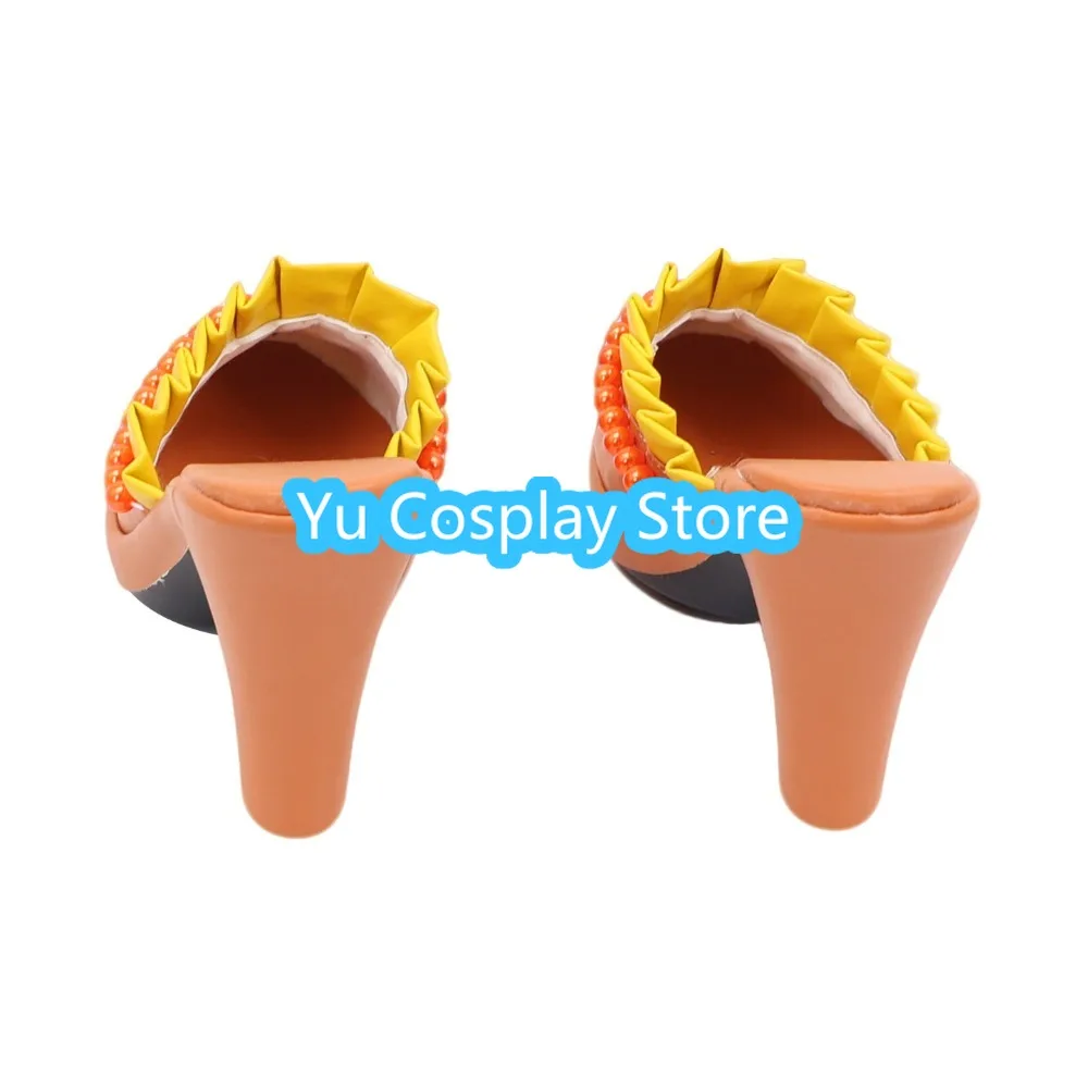 アニメシューズ-マーメイド-ピチピチピッチ-サラ-ロールプレイングシューズ-ブーツ-オレンジ服-カスタムハイヒール