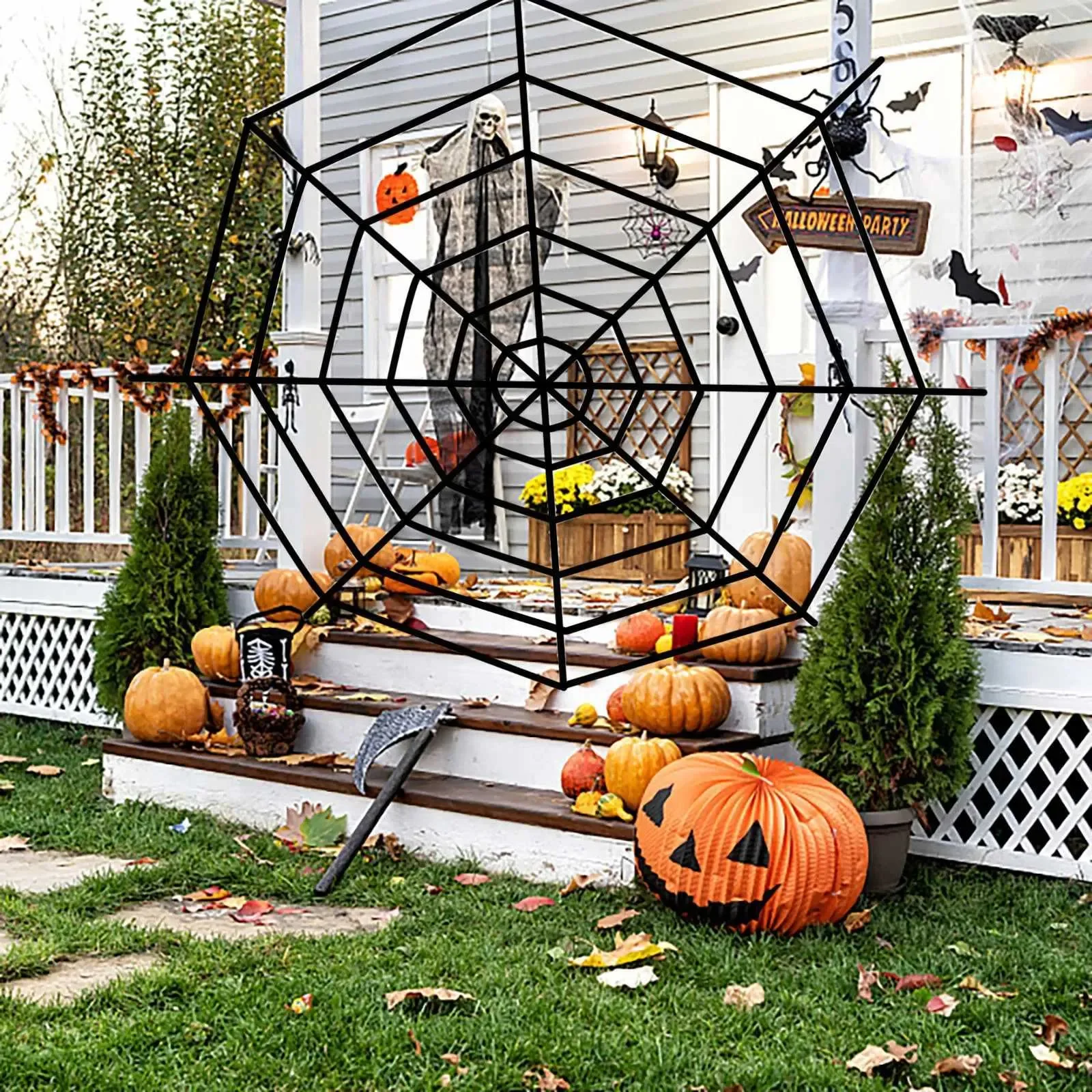 

Giant Spider Web Halloween Decoration Fixable Simulation Spider-Web Decor Scary Cobweb Horror Party Outdoor Simulation PropsXJ24