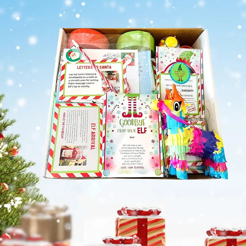 Coffret cadeau Elf Kit 12/24 jours de Noël, compte à rebours, joli jouet, boîte de calendrier d'arrivée, accessoires de vacances à thème festival