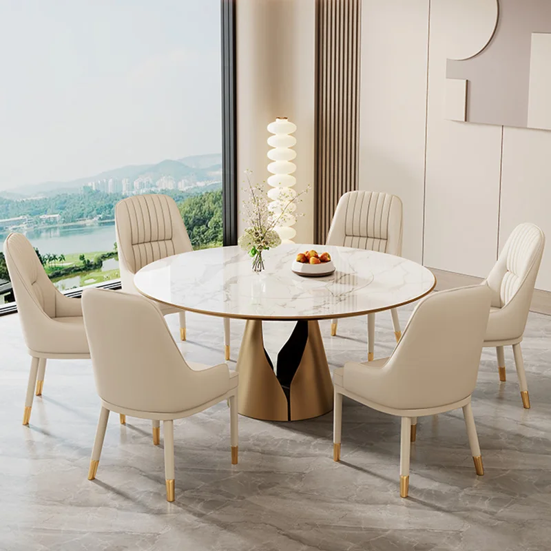 Kitchen Metal Dining Chairs Modern Faux Leather Nordic Home Dining Chairs Luxury European Chaises Salle Manger Furnitures