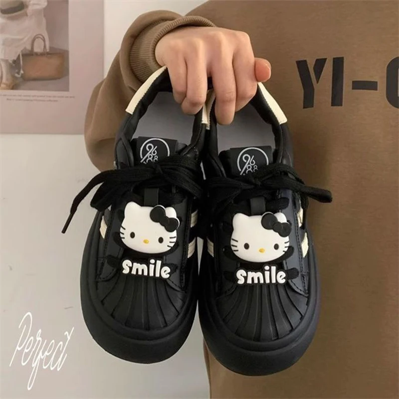 

Hello Kitty Anime Kawaii Sanrio Warm Shoes Children Ins Cute Cartoon Kt Cat Students Thick Soled Casual Sneakers Gifts for Girls