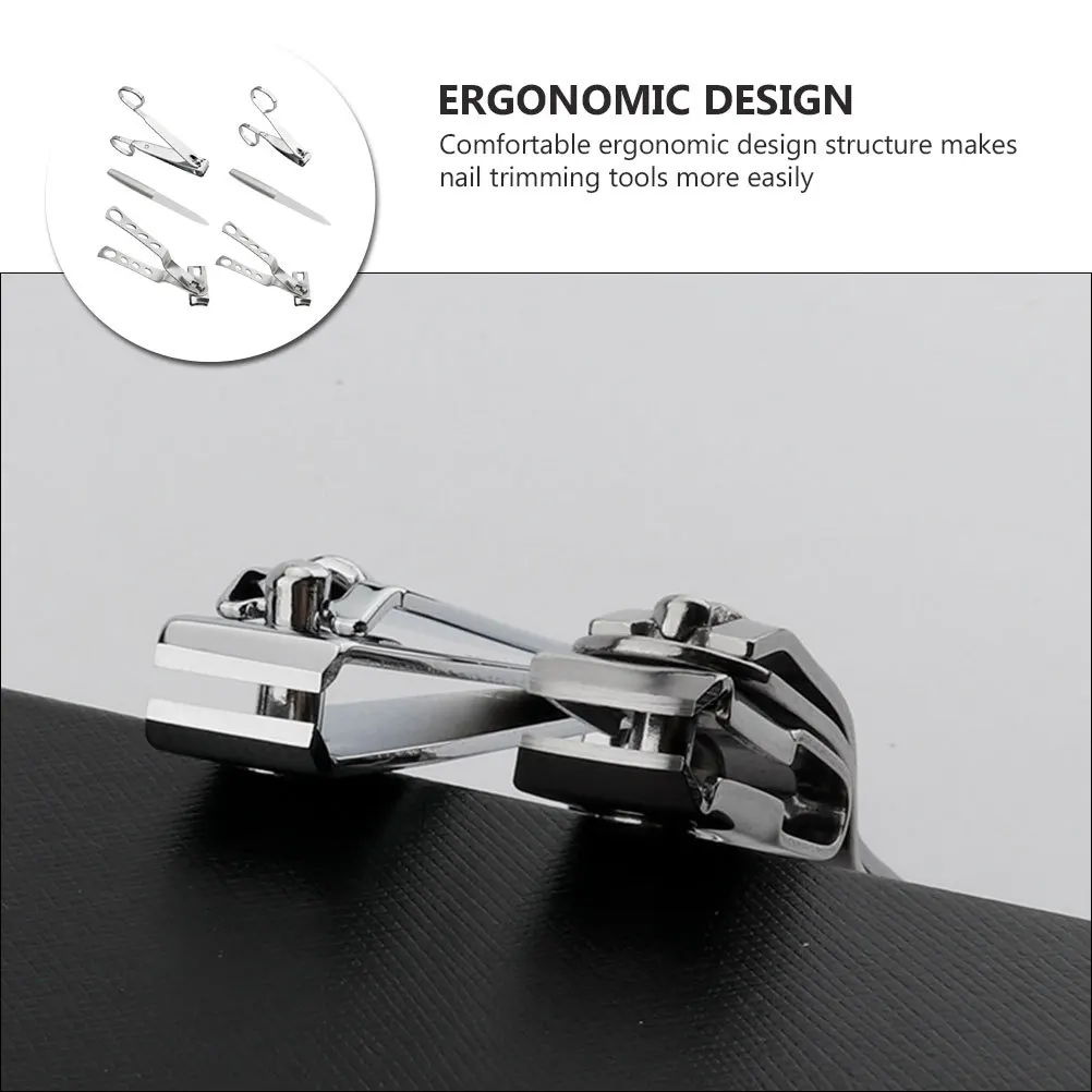 

6Pcs Nail Clipper Kit Premium Stainless Steel Ergonomic 360-Degree Rotating Head Nail Trimmer Manicure Pedicure Tools