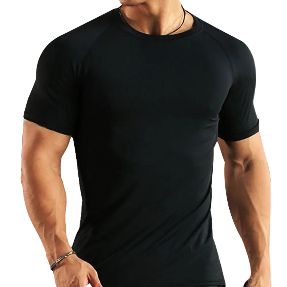 Men's T Shirt Shapewear Training Fitness Gym Jogging Running Sweatshirt Compression Shirts Tight Elastic Breathable Body Shaper