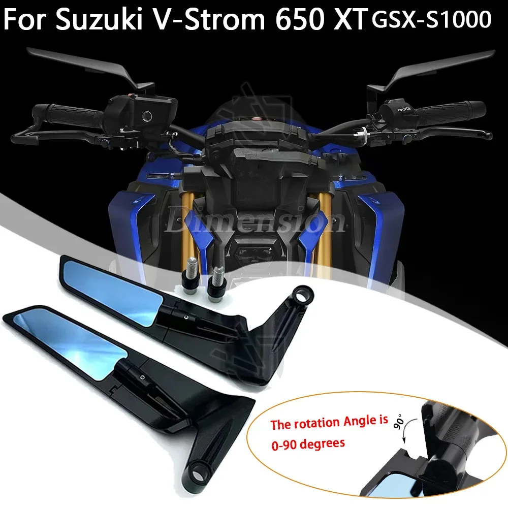 

For For Suzuki V-Strom 650 XT GSX-S1000 GSXS1000 Motorcycle Mirrors Stealth Winglets Mirror Kits To Rotate Adjustable Mirrors