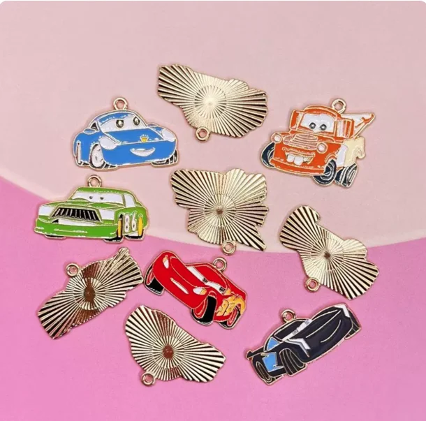 5pcs/lot anime cartoon car color Pendants Necklace Charms for Handbags Key Chain Accessories DIY Jewelry Making Gifts