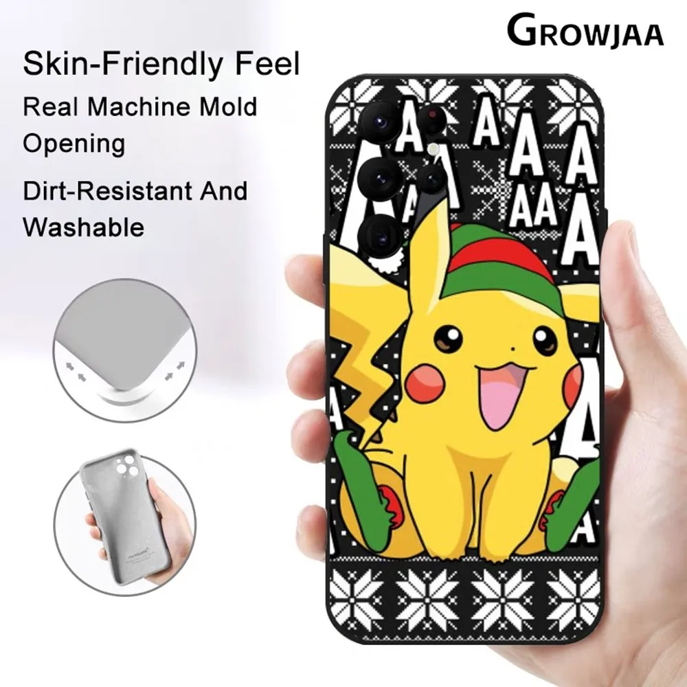 

Pikachu Christmas Phone Case for Samsung Galaxy S24 Ultra S22 S23 Ultra S21 S20 Protective Silicone Funda Anti Drop Cover