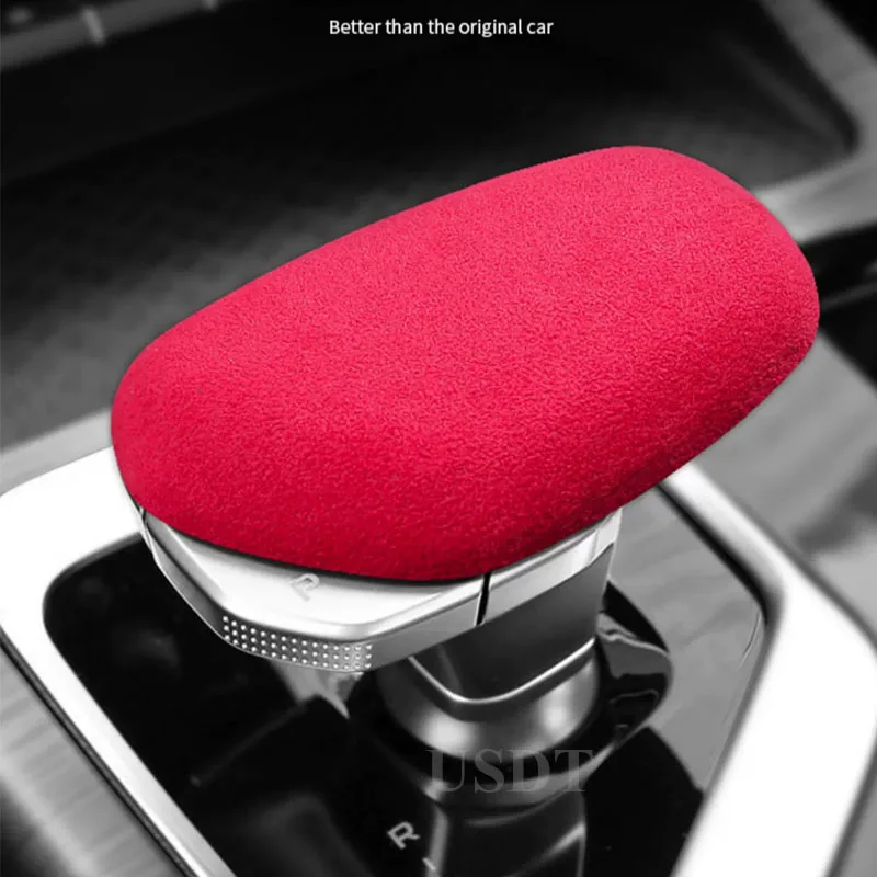 for Geely Emgrand Okavango Haoyue 2023 2022 2024 Interior Accessories Leather Car Gear Shift Knob Cover Suede Cap Protective Mat