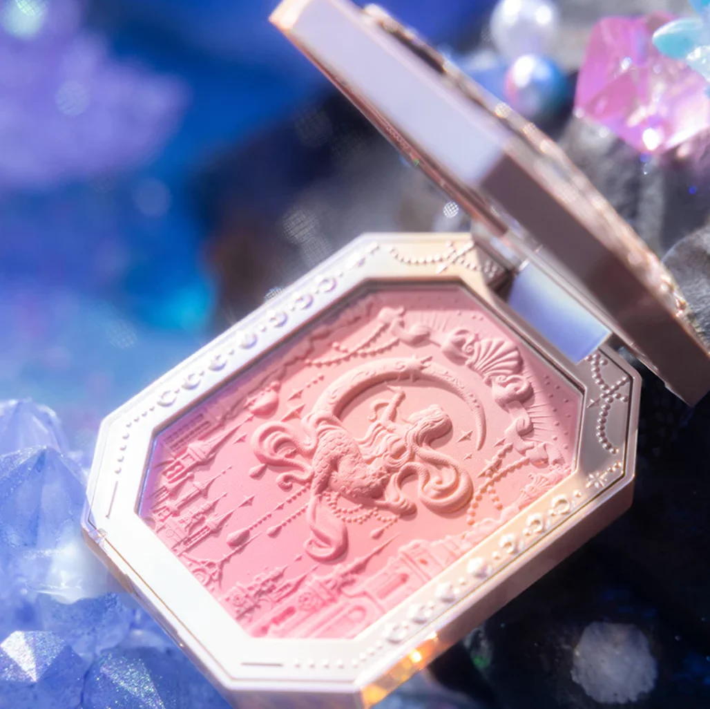 ¡Flor sabe rubor en polvo Sakura aroma luz de luna sirena serie joyería terciopelo en relieve 5g maquillaje 100% Original! FlowerKaren