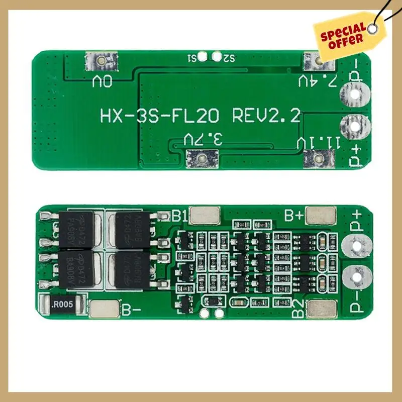 10 قطعة بطارية ليثيوم 18650 شاحن PCB BMS لوح حماية لتقوم بها بنفسك 20A لمحرك الحفر 12.6 فولت وحدة خلية ليثيوم
