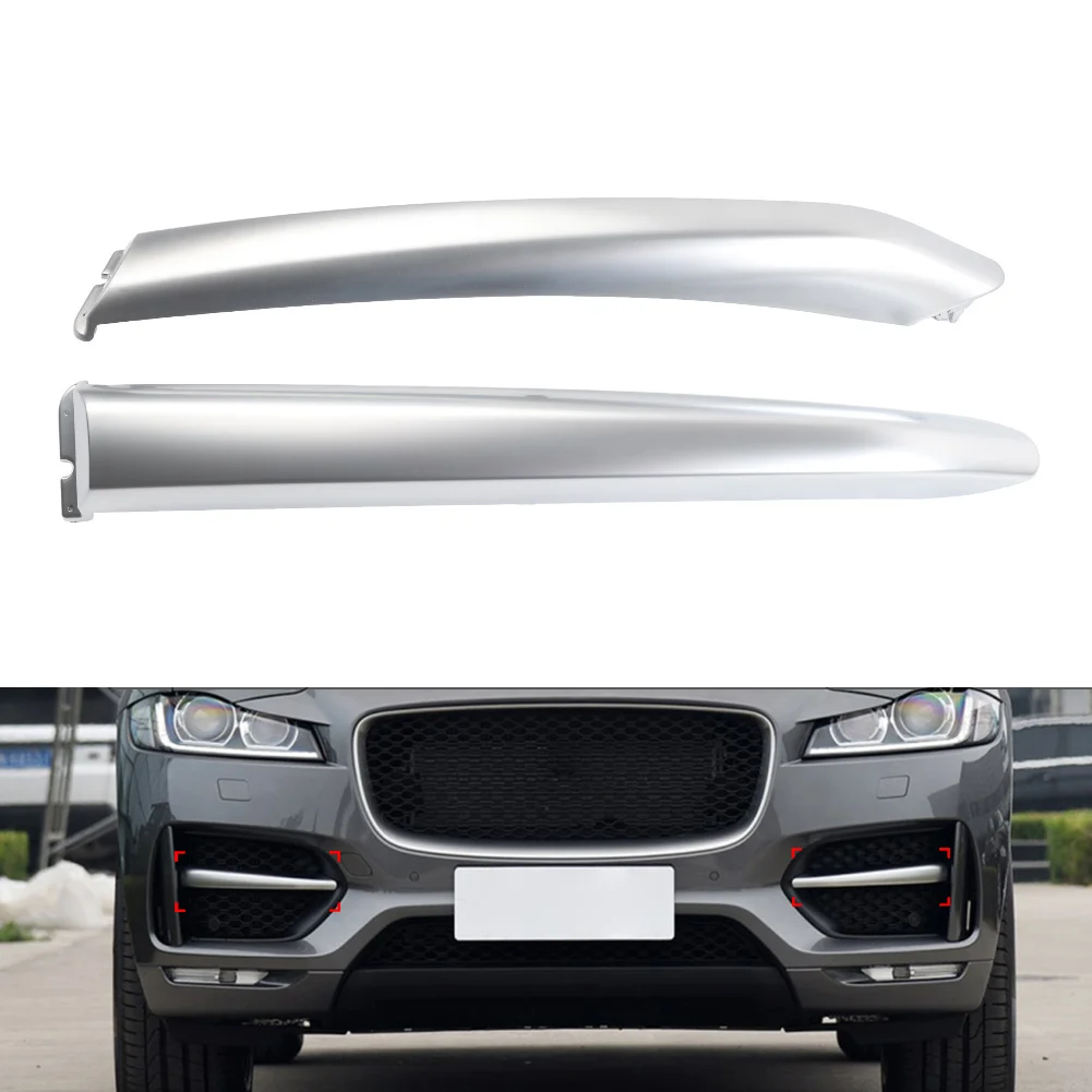 

2Pcs Car Front Bumper Grille Blade Molding Strip Decoration Trim For Jaguar F-Pace R Sport 2016 2017 2018 2019 2020